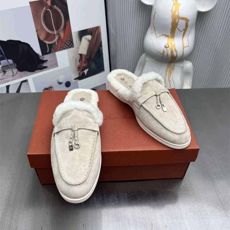 

Italy Designer Shoes Loropiana Spring and Summer 2023 New Lp Lefu Shoes Women's Soft Leather Slackers Pedal Thick Flat Comfortable Single Shoes WI5N, Royal blue