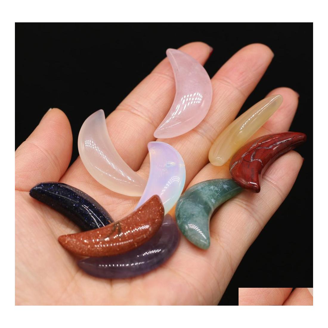 

Stone Loose Reiki Healing Hand Piece Crescent Moon Natural Beads Mineral Crystals Tumbled Stones Gemstones Ornament Home Deco Vipjew Dheiu