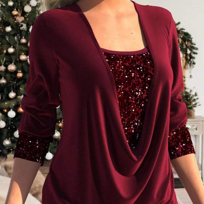 

Women's Blouses Cozy Lady Tops Sequins Patchwork Streetwear Soft Fabric Casual Women Shirt Blouse Costume, Purple