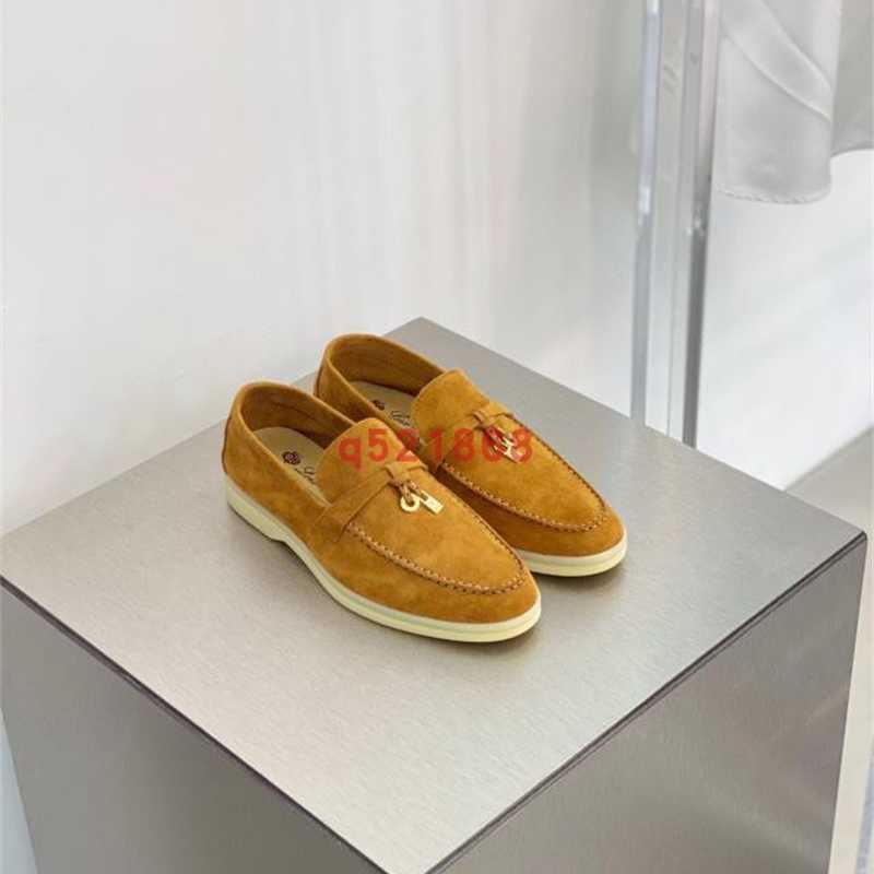

Italy Designer Shoes Loropiana Lp Classic Suede One-footed Flat Casual Single Shoe Loafers Lovers' Loafers, 07