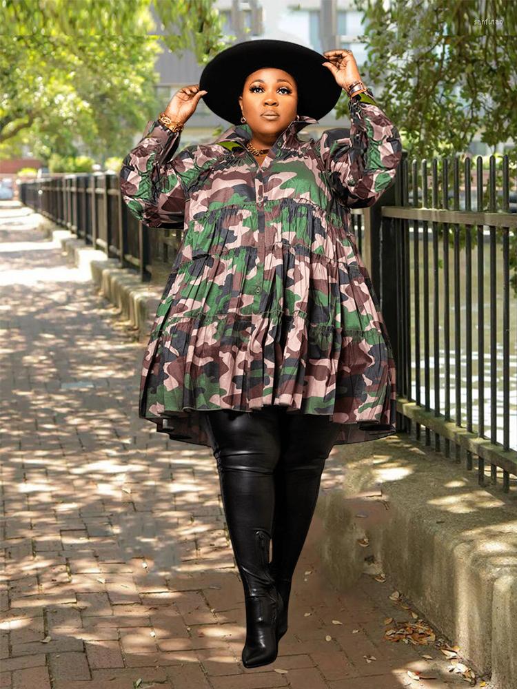 

Plus Size Dresses Blouse Dress Women Oversize Shirt Loose Clothes Tierred Ruffled Short Elegant Wholesale Drop, Black