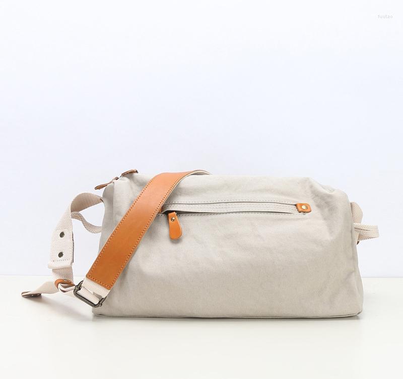 

Evening Bags Japanese Fashion Trend Canvas Messenger Bag Simple Leisure Fitness Student Shoulder, White