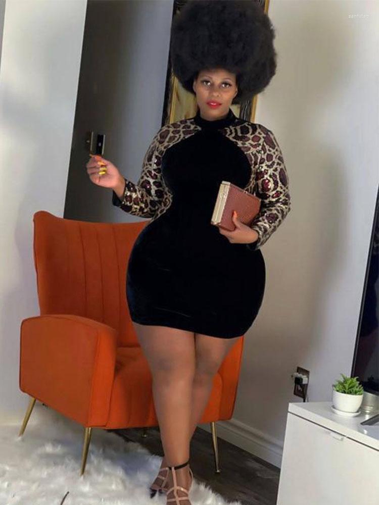 

Plus Size Dresses Women Clothing Bodycon Black Sequin Dress Elegant Long Sleeve Party Mini Wholesale Bulk Drop