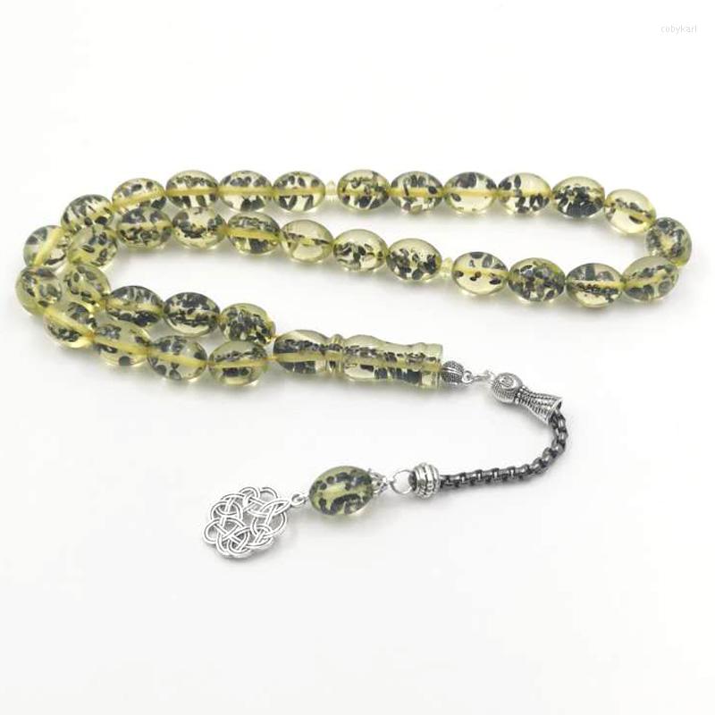 

Strand Tasbih Green Sesame Resin 33prayer Beads Muslim Bracelet Arabic Gift Islamic Accessories Jewelry Turkey Fashion Misbaha