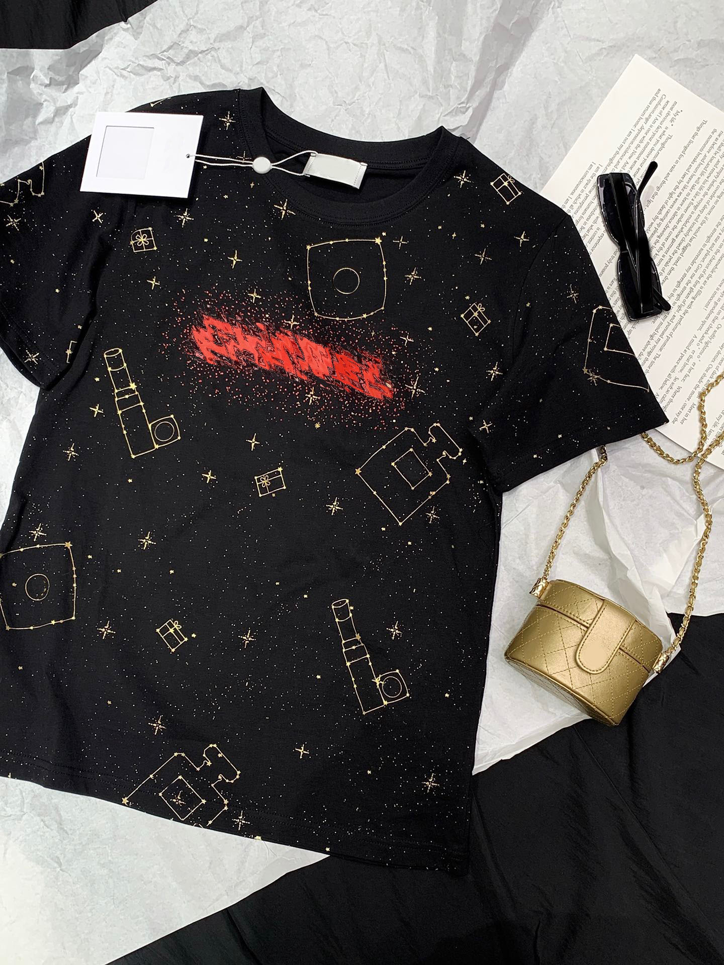 

2022 Women' T-Shirt round neck fashion summer, Black