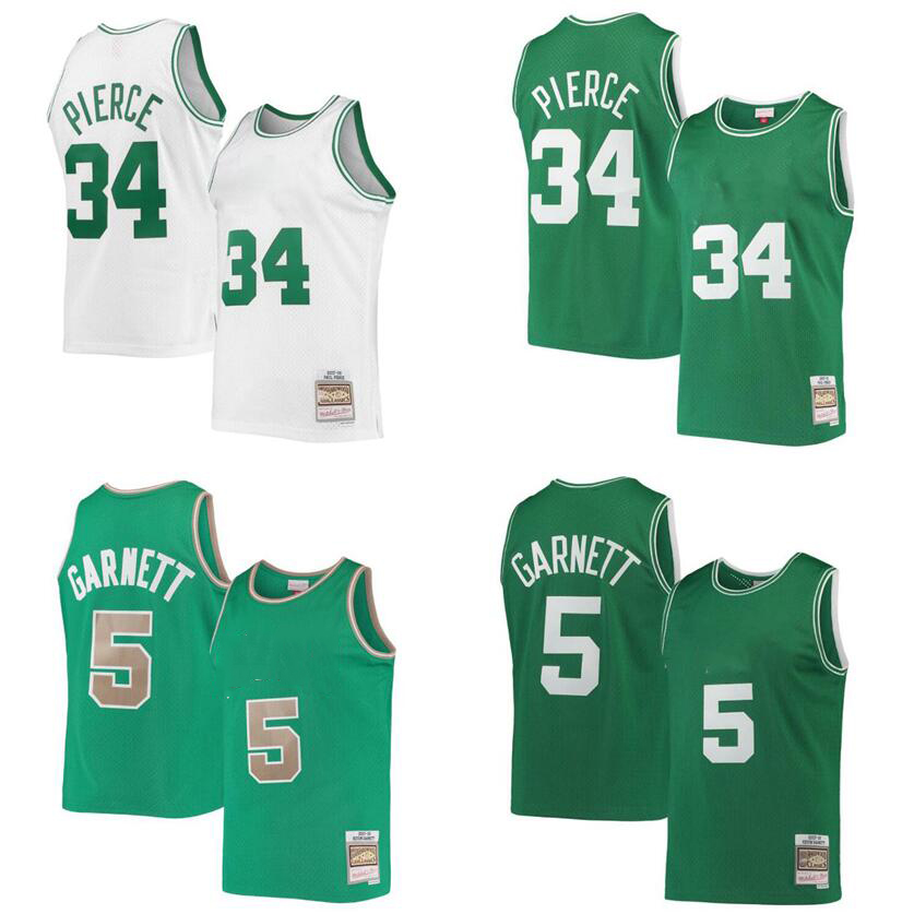 

Paul Pierce Kevin Garnett Basketball jersey White green 2007-08 men youth women S-XXL jerseys 34 5, With logo