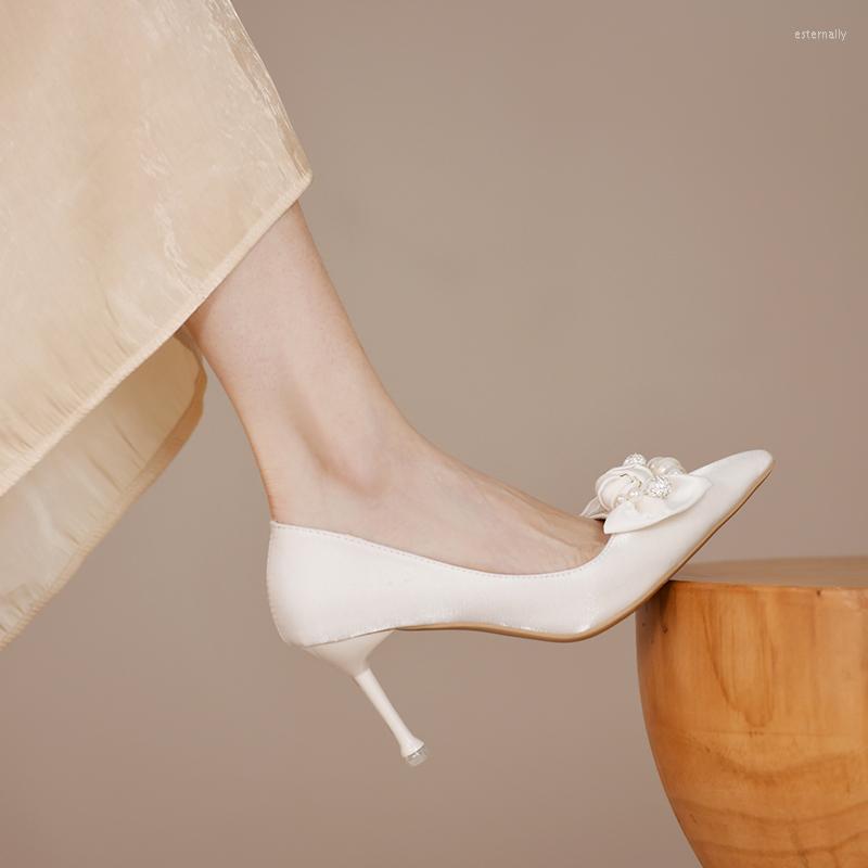 

Dress Shoes Autumn Women's Fashion High Heels Ladies Stiletto Basic Pumps With Heel Height 7cm Zapatillas Mujer, White