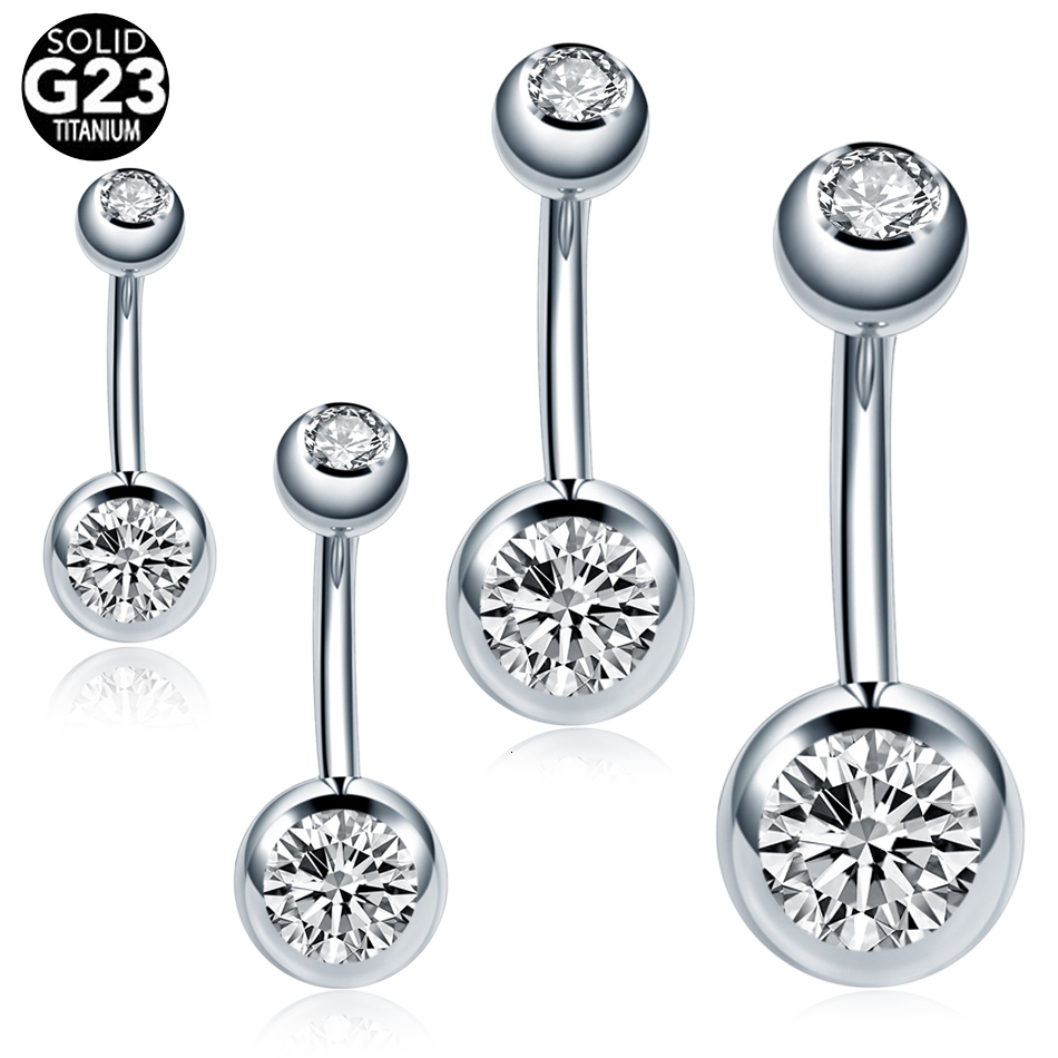 

Navel Bell Button Rings 10Pcs Lot 14G Piercing Externally Threaded Belly Double Gem Cubic Zirconia Pircing Umbigo Jewelry 230216