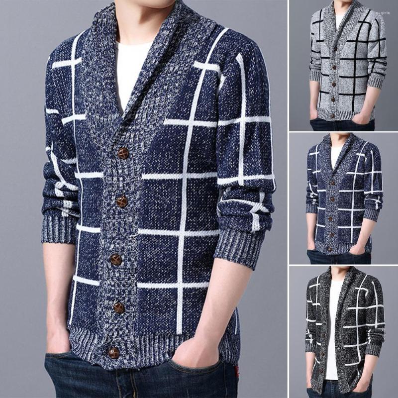 

Men's Sweaters Trendy Winter Sweater Coat Slim Fit Knitting Thermal Turn-down Collar, Blue