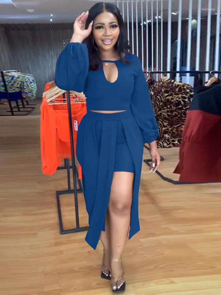 

Work Dresses Two Piece Set 2023 Spirng Summer Women Party Dress Long Sleeve Crop Top Hightassels Skirt Holiday Beach Outfits Suit, Black