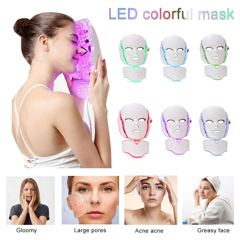 

beauty items Portable 7 Colors PDT Led Light Therapy Microcurrent Electronic Facial PDT Mask Wrinkle Removal Skin Rejuvenation