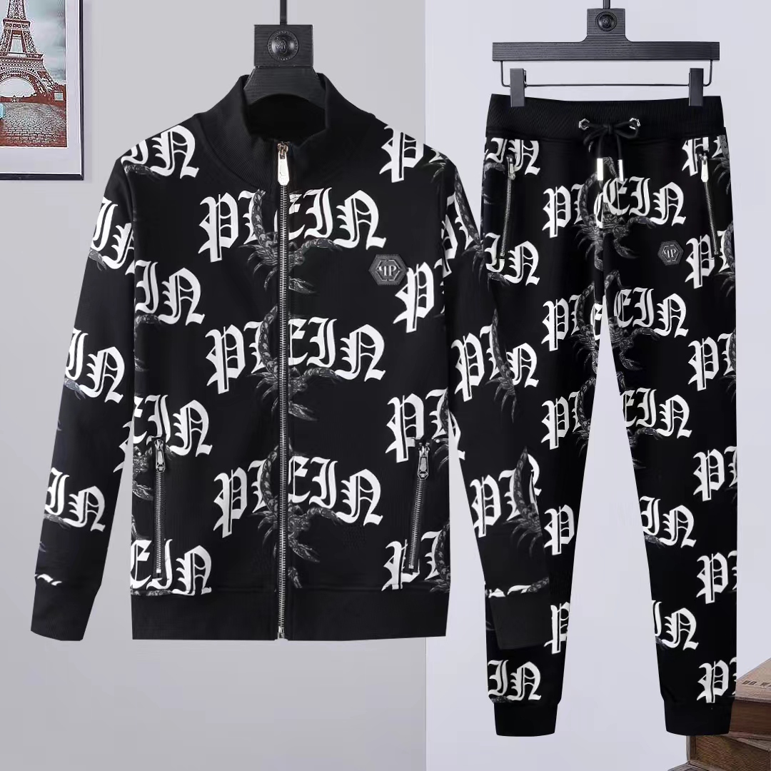 

wholesale PP phillip plain Mens Casual Tracksuit skull Hooody Luxury Hooded men young Hoodies sportswear Sweatshirt suit jacket designs Couples Te 006