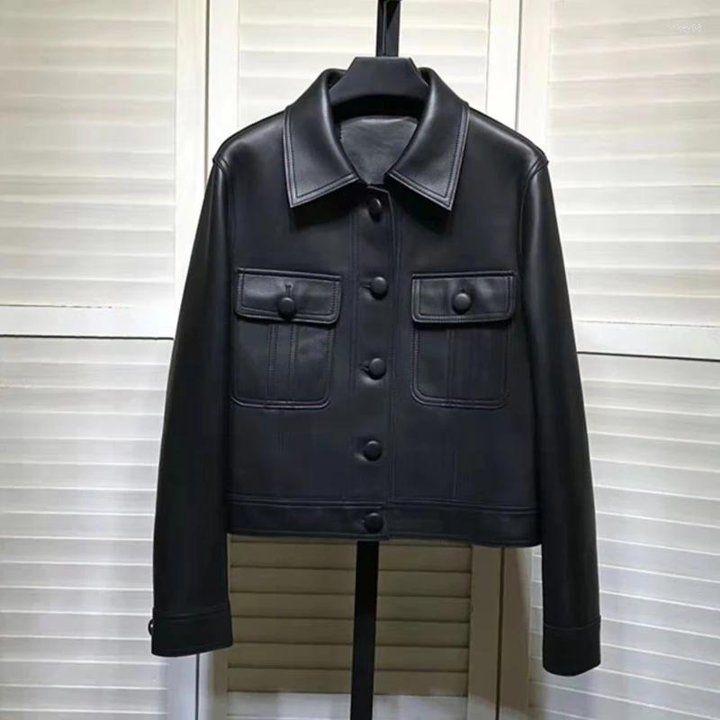 

Women' Leather Women Black PU Coats Spring Jacket Female Casual Pocket Short Coat Motorcycle Jackrt Biker Outerwear, White
