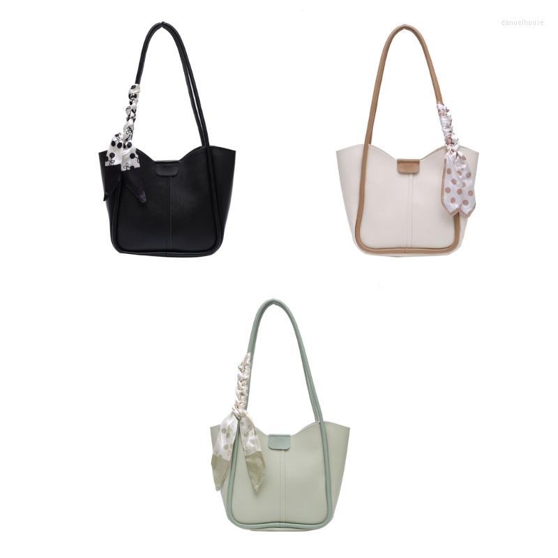 

Cosmetic Bags 28GD Small Shoulder For Women Girls PU Leather Underarm Handbags With Silk Scarf Decoration Retro Style Classic Tote Bag, Beige