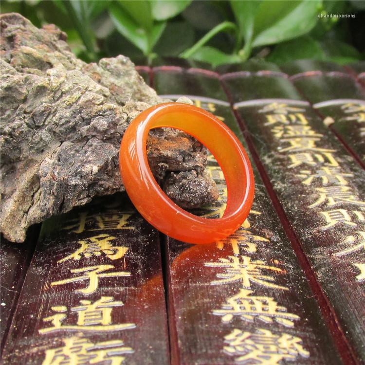 

Cluster Rings 17.9mm Natural Need Male And Female Models Red Agate Jade Ring Finger Authentic Promotional Thin Strips