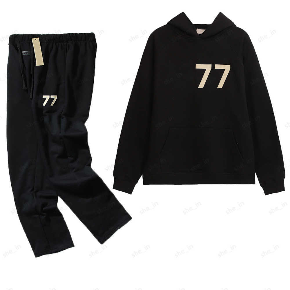 

Mens Fashion Tracksuits Casual Pants Hoodies Tracksuit Womens Classic Pattern Sweatsuits Ess Hip Hop Street Style Two Pieces Sets Men3ug15jal, Black hoodie