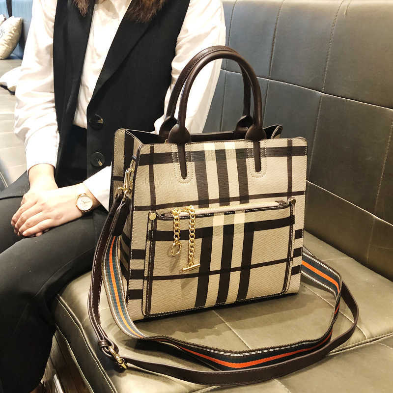 

2023 New Women's Bag Fashion New Fashion Capacity Plaid Women's Tote Leather Bag Crossbody Bags for Women, Red4