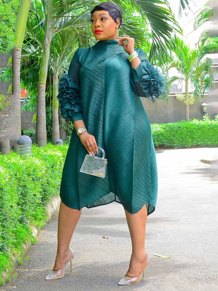 

Plus Size Dresses For Ladies Of 30-50 Years Elegant Long Sleeve Chiffon Dress Women Chubby Casual Wholesale Drop, Burgundy