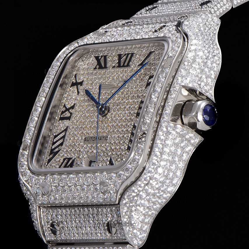 

High Quality Fashion Iced Out WatchesMens Wrist Luxury Round Cut Lab Grown Watch Wholesale Hip Hop Rapper WatcFor Men UFJW, Mix