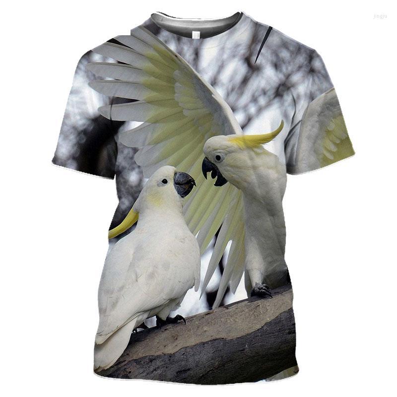 

Men's T Shirts Summer Gray Parrot 3d Printed Bird Funny Animal Design Men's And Women's Children's T-shirt Breathable, Gxyw-11