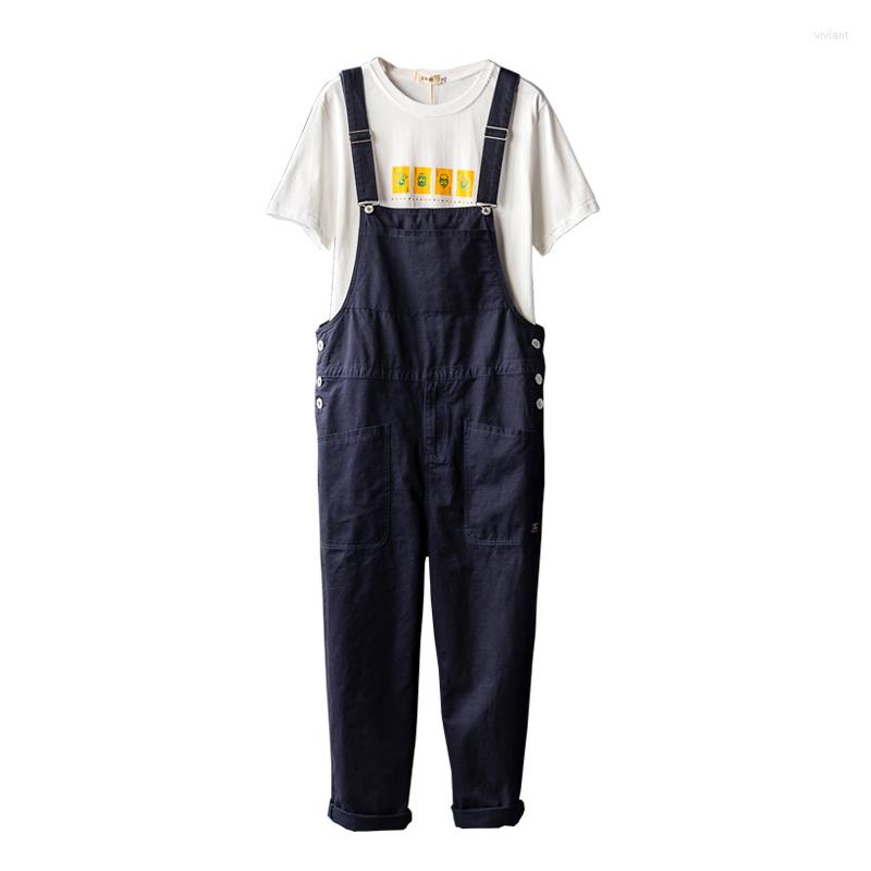 

Men's Pants Men's Large Pockets Loose Japanese And Korean Cotton Casual Suspenders Overalls Khaki Army Green, Black