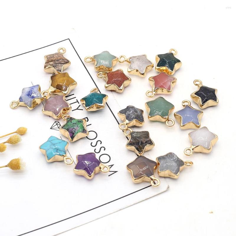 

Charms Natural Stone Pendant Five-Pointed Star Shape Faceted Quartz Exquisite For Jewelry DIY Necklace Bracelet Earring Making