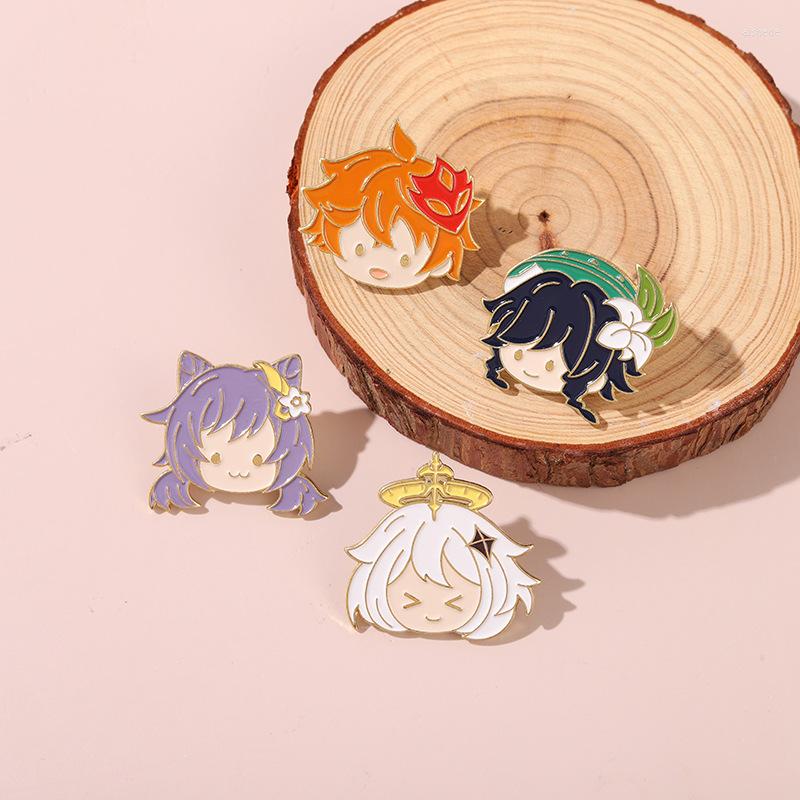 

Brooches Chinese Game Genshin Impact Accessories Barbatos Childe Cartoon Alloy Pins For Men Women Cosplay Gifts Wholesale