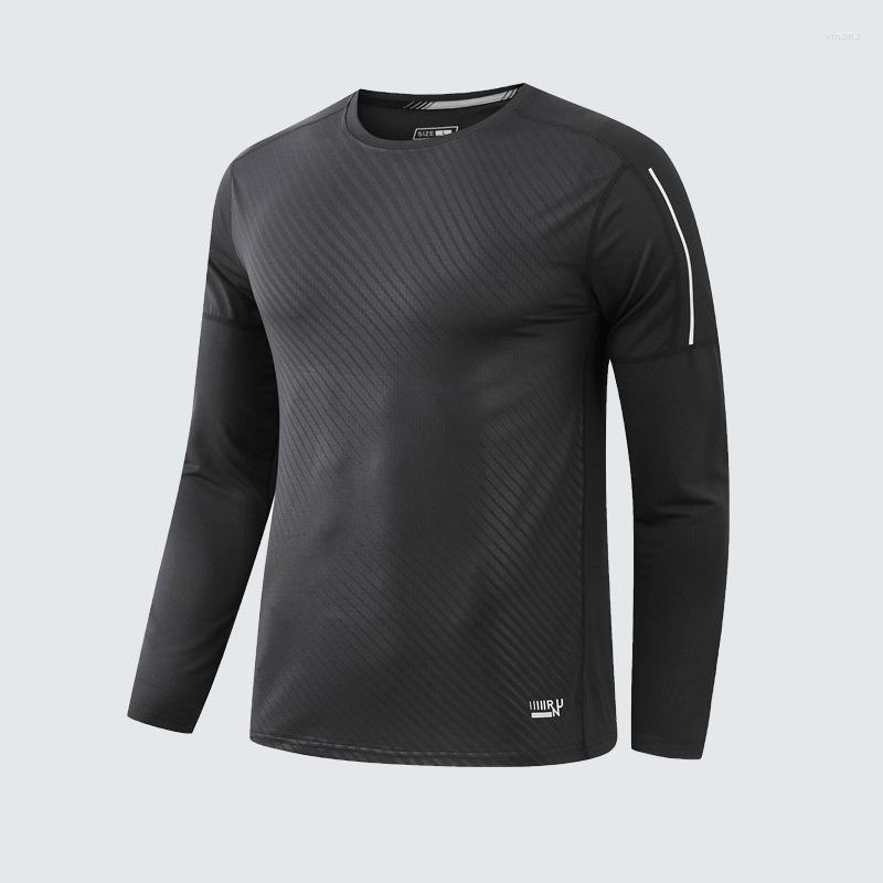 

Active Shirts Sports T-shirt Men's Long Sleeve Fast Drying Spring Autumn Round Neck Running Basketball Fitness Clothes Training Elastic, Black
