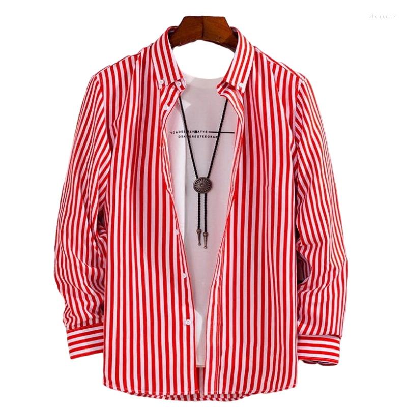 

Men's Casual Shirts Fashion Striped Printed Full Sleeve Shirt Thin Summer Youth Slim Sunscreen Men Multi-color, Tpr04