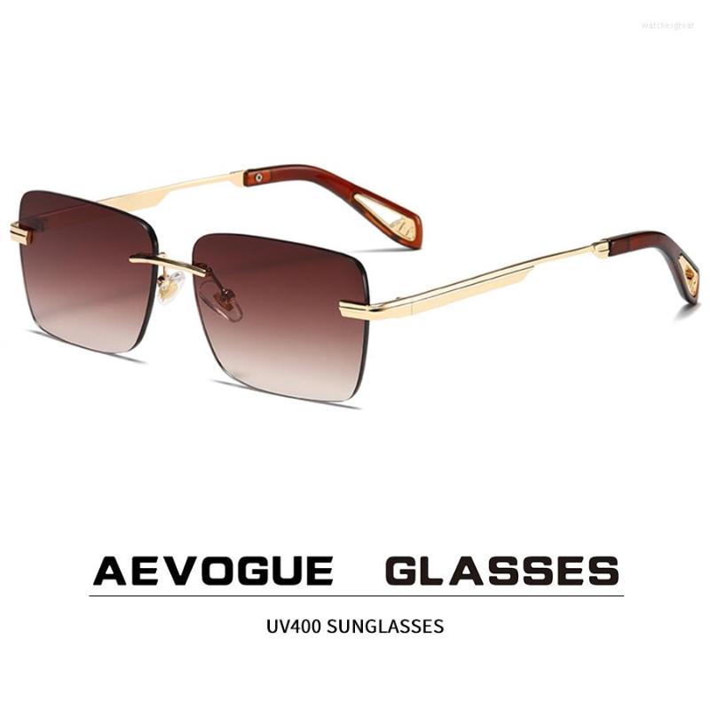 

Sunglasses AEVOGUE Rimless Glasses Women For Men Spectacle Eyeglasses Shades Retro AE1340