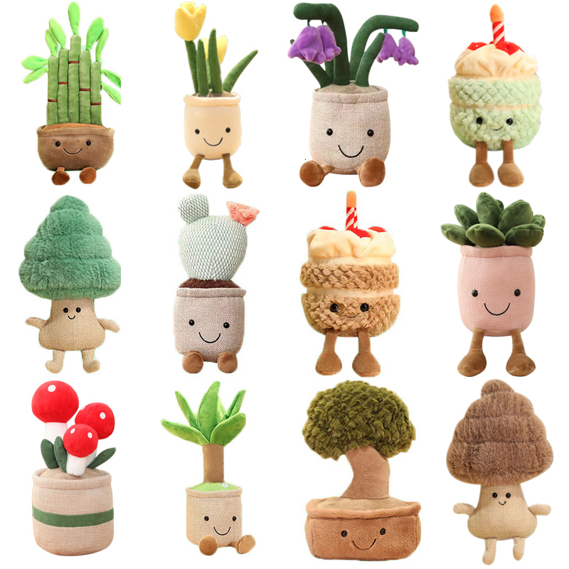 

Plush Dolls Jellycats Stuffed Plush Plants Lifelike Potted Plant Plush Doll Succulent Pine Tree Cake Bamboo Cactus Pillow Cushion Toy Decor 230217, 30cm cake plush