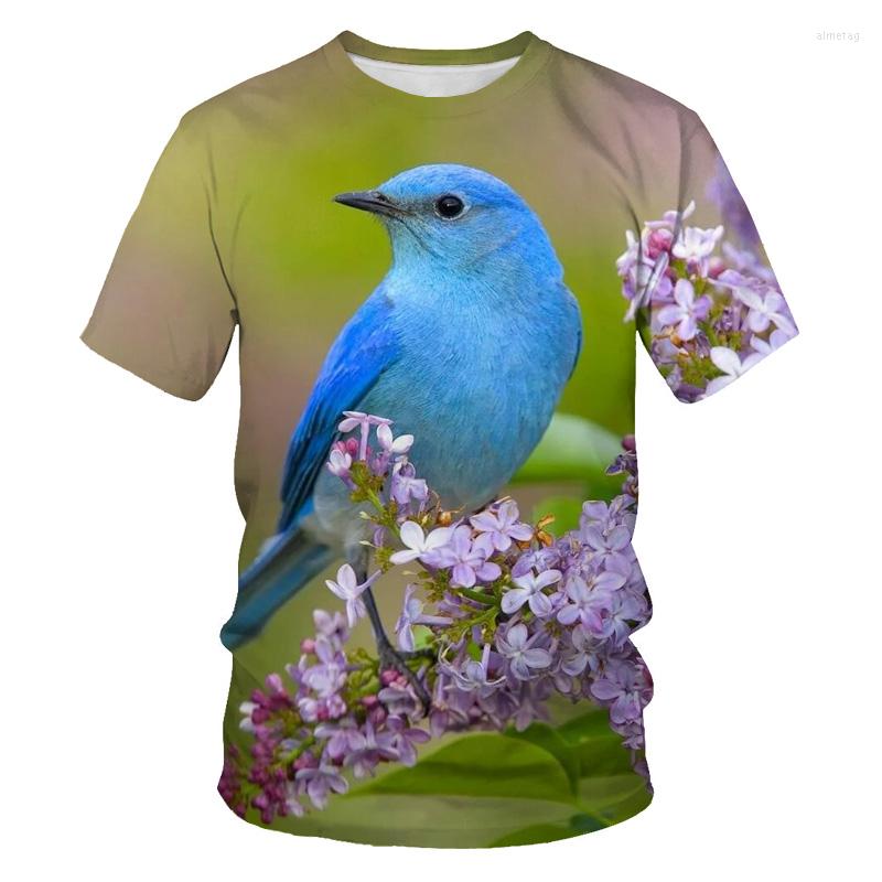 

Men's T Shirts Summer Cute Bird 3D Animal Print Men's Parrot T-shirts Short Sleeve Fashion Grey T-shirt Harajuku Funny Shirt Top Tee, B1143
