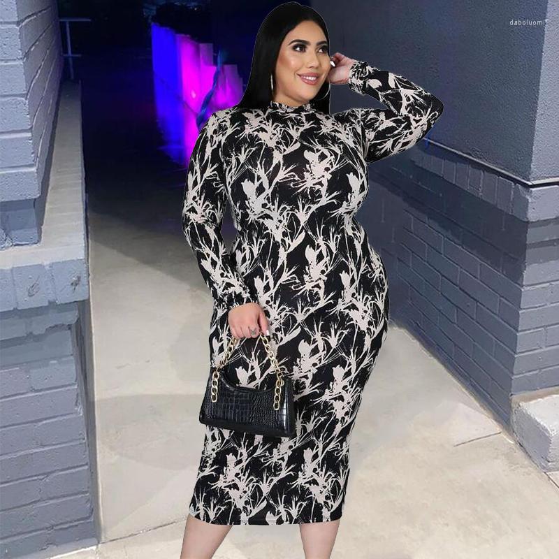 

Plus Size Dresses Dress Women Clothing Zip Crew Neck Long Sleeve Elegant Ladies Black Vintage Wholesale Drop