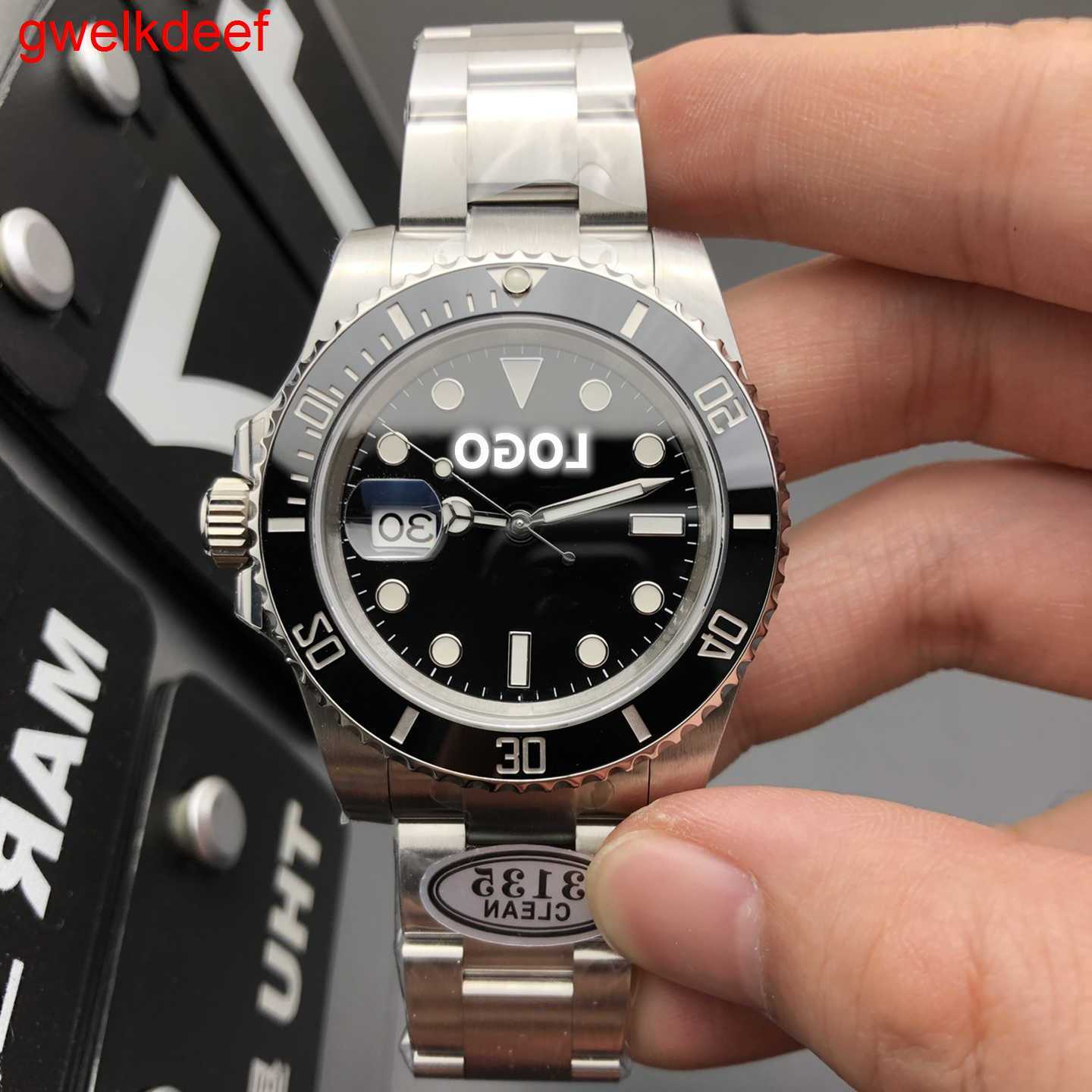 

Wristwatches Luxury Custom Bling Iced Out Watches White Gold Plated Moiss anite Diamond Watchess 5A high quality replication Mechanical 1SHO, Blacik