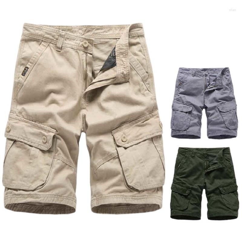 

Men's Pants Summer Men's Calf-Length Loose Cargo Cotton Outdoor Shorts Big Pocket Washed Sports, Black