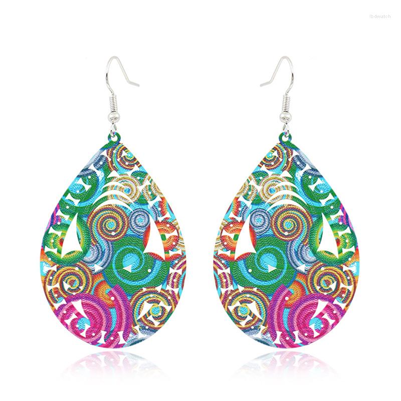 

Dangle Earrings Hollow Leaf Print Vintage Ethnic Ear Pendant Metallic Color All-match Small Fresh 2023 Fashion Jewelry