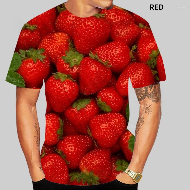 

Men's T Shirts Summer Fashion Fun Fruit Strawberry 3D Printing T-shirt Men's Round Neck Short Sleeve Shirt Plus Size S-4XL, Pink