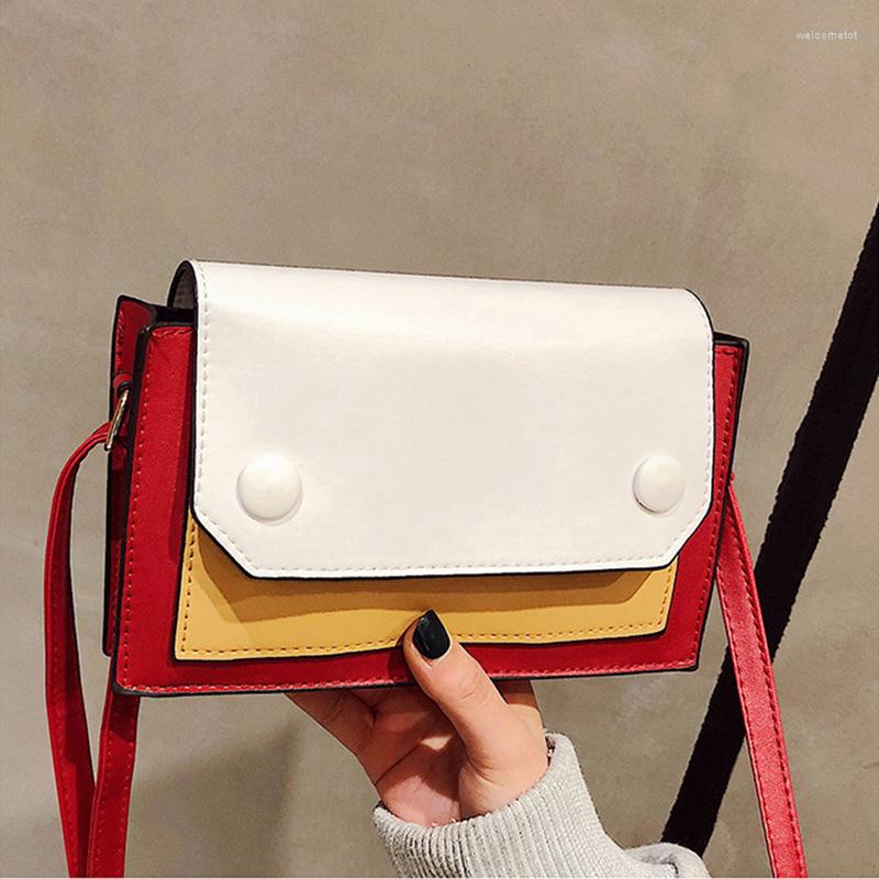 

Evening Bags Fashion Patchwork Shoulder Bag Women Brand Small Crossbady Messenger Female High Quality Leather Purse Handbags Ladies Sac, White