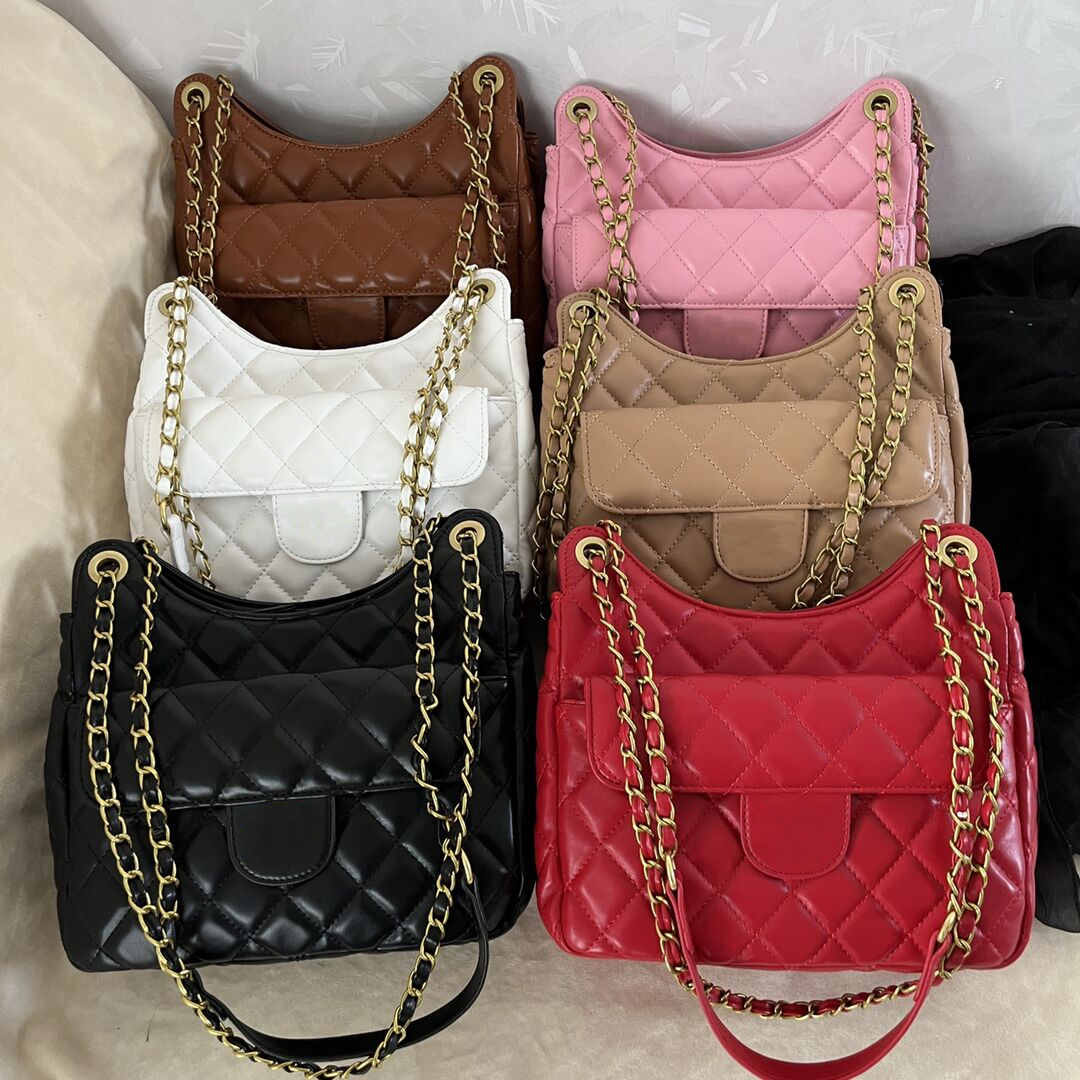 

Designer Fashion Bag Women Shoulder bag Handbag PU CrossBody Plain Chain Bags Stuff Sacks 6 Colors, Pink