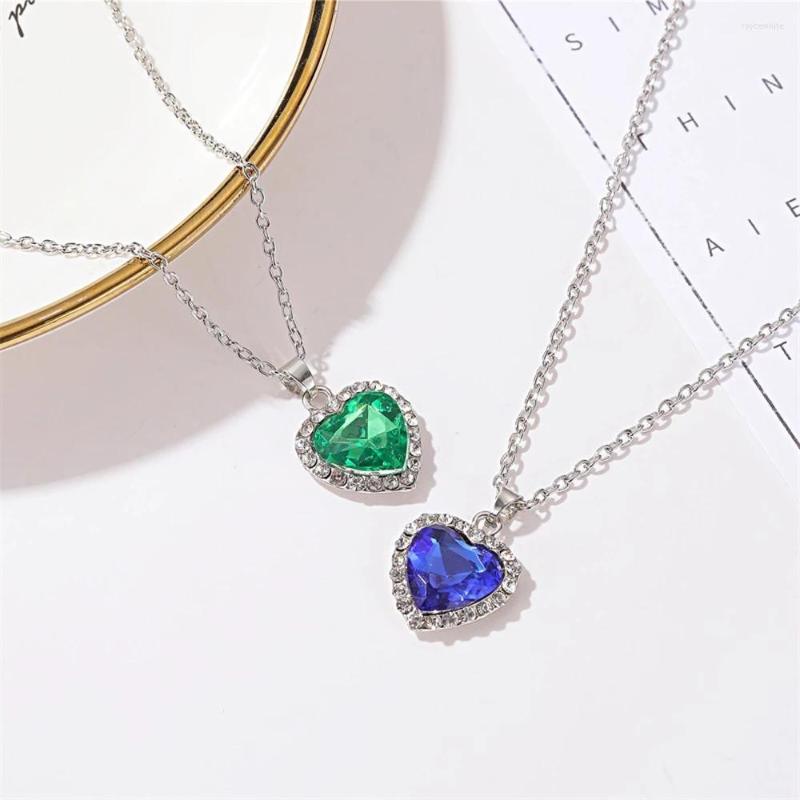 

Chains 2023 Titanic Heart Of Ocean Blue Love Forever Pendant Necklace For Women Men Jewelry Gift