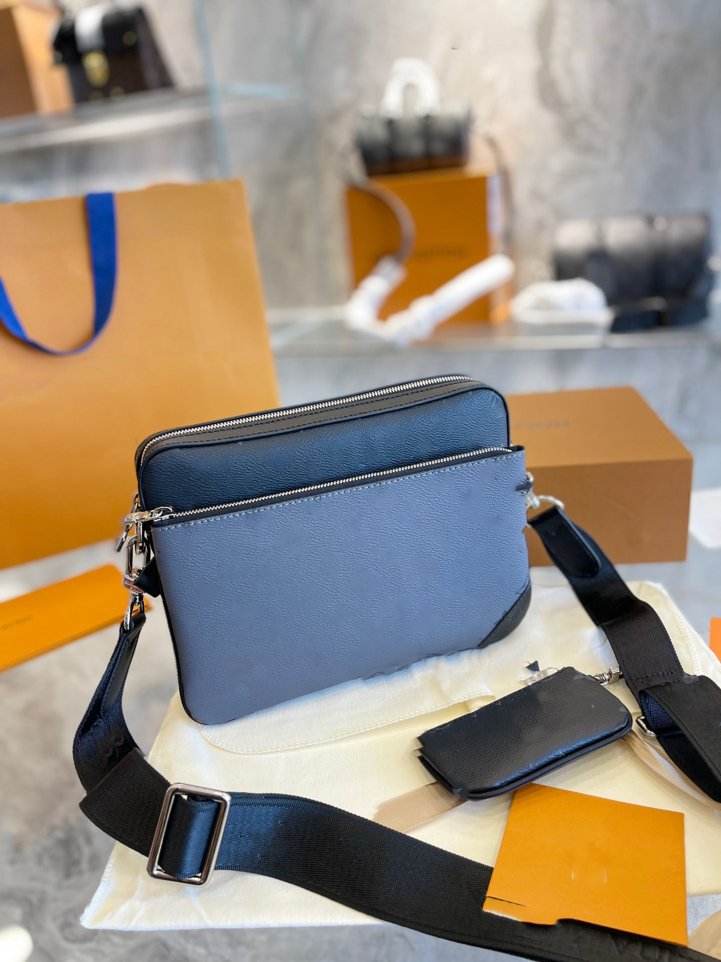 

Designer bag Men's bag 3-in-1 messenger bag gift super hot boyfriend, Blue