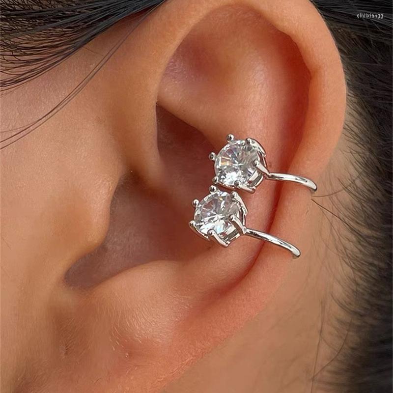 

Backs Earrings Punk NO Piercing Crystal Rhinestone Ear Cuff For Women Clip Girl Trendy Aesthetic Jewelry 2023