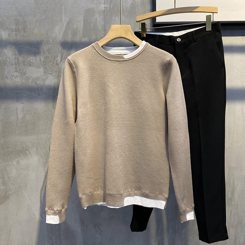 

Men' Sweaters Soft Warm Pull Homme 2023 Autumn Winter Luxury Cashmere Sweater Men Fashion Knit Pullovers High End Mens D08, Black