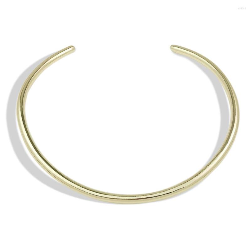 

Choker UKEN Simple Chunky Metal Bib Collar Necklaces For Women Statement Solid Alloy Torques 2023 Punk Fashion Jewelry