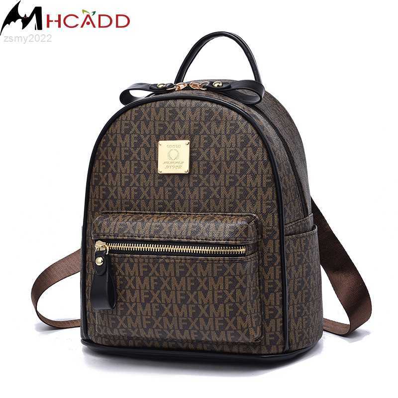 

Backpack Style Vintage Backpack 2021 New Female Pu Leather Bag Women's Backpack Fashion School Bag for Girls Quality Large Leisure Shoulder Bag, Beige small