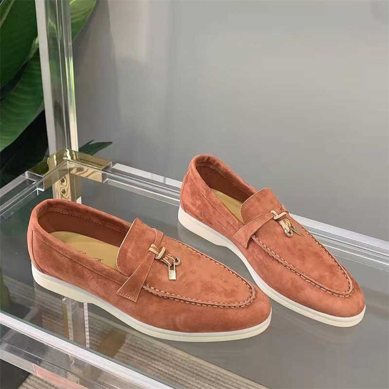 

Italy Original Designer Shoes Rolopiana Spring New Cowhide Pea Versatile Casual Leather Women's Large Men's LP LefuDIAI, Apricot
