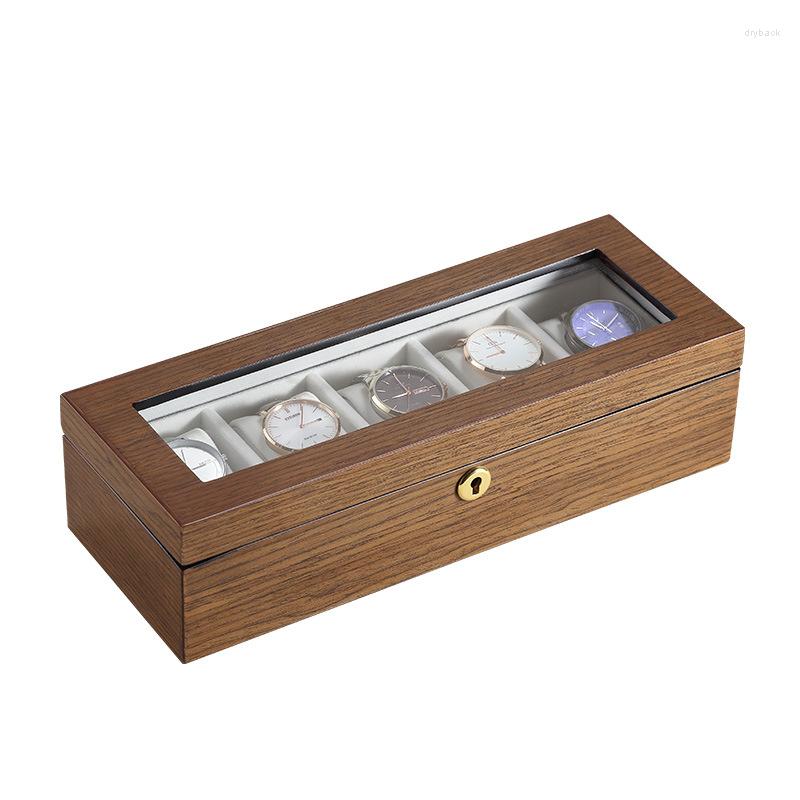 

Watch Boxes Walnut Box Bag Display Packaging Exquisite Storage Can Hold 5 Watches