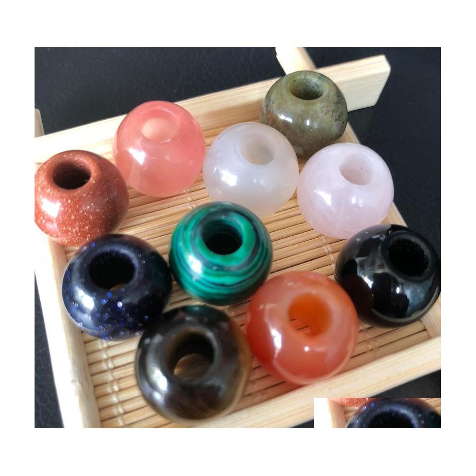 

Charms 16Mm Natural Stone Crystal Beads 5Mm Big Hole Pendants Shape For Necklace Jewelry Making Diy Gift Wome Whole Drop Delivery Fi Dhvbx
