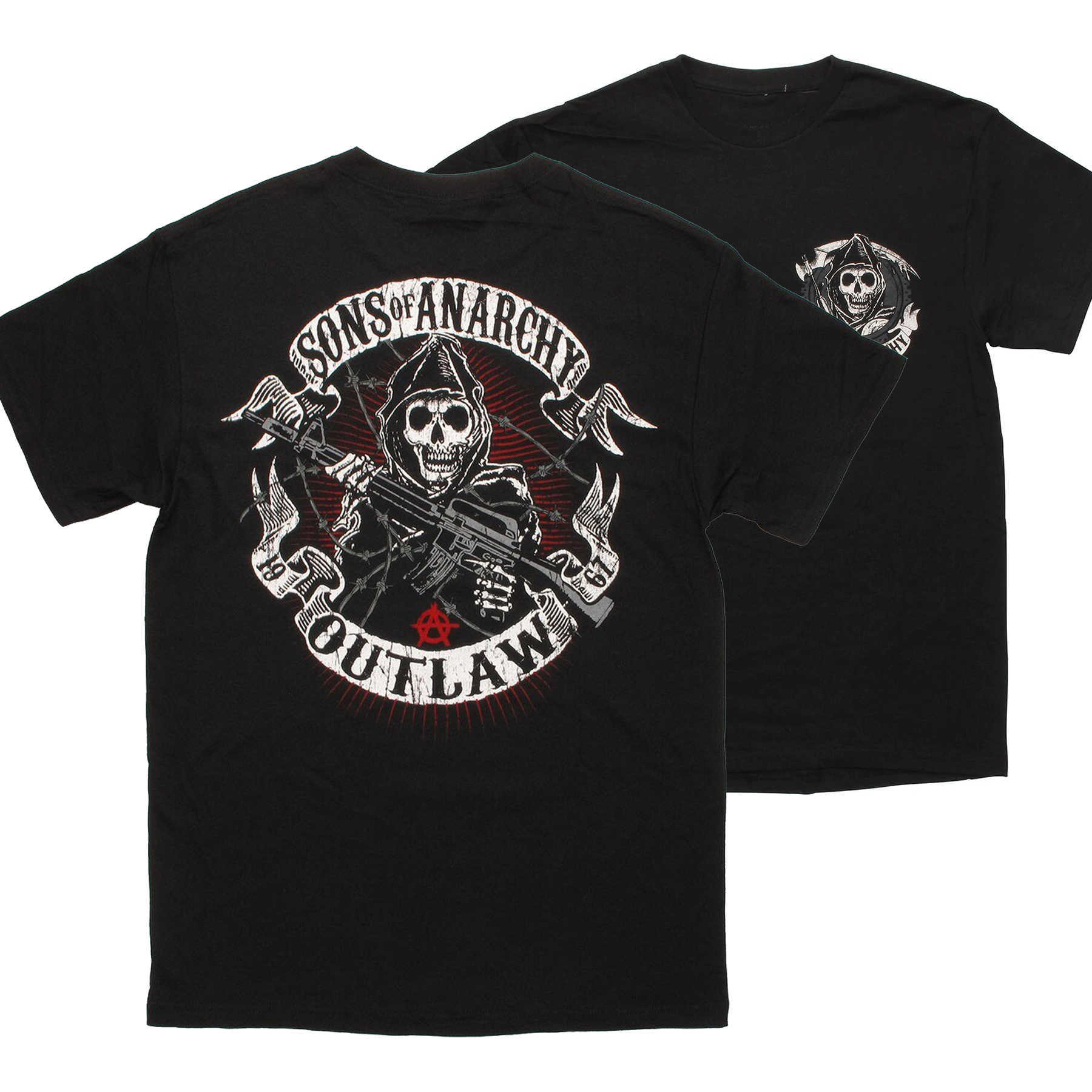 

Men's T-Shirts Sons of Anarchy Outlaw Banner Grim Reaper T-Shirt. Premium Cotton Short Sleeve O-Neck Mens T Shirt New S-3XL L230217, Black