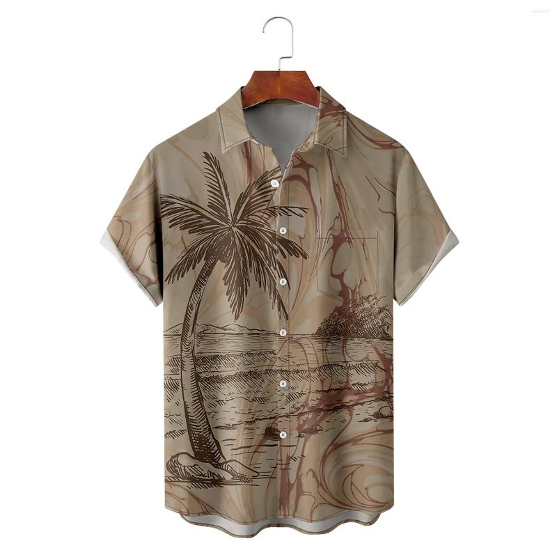 

Men's T Shirts Painting Floral Hawaiian Shirt Men Women Turn Down Collar Vintage Street Men's, Pink